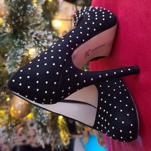 INC International Concepts black suede platform heels